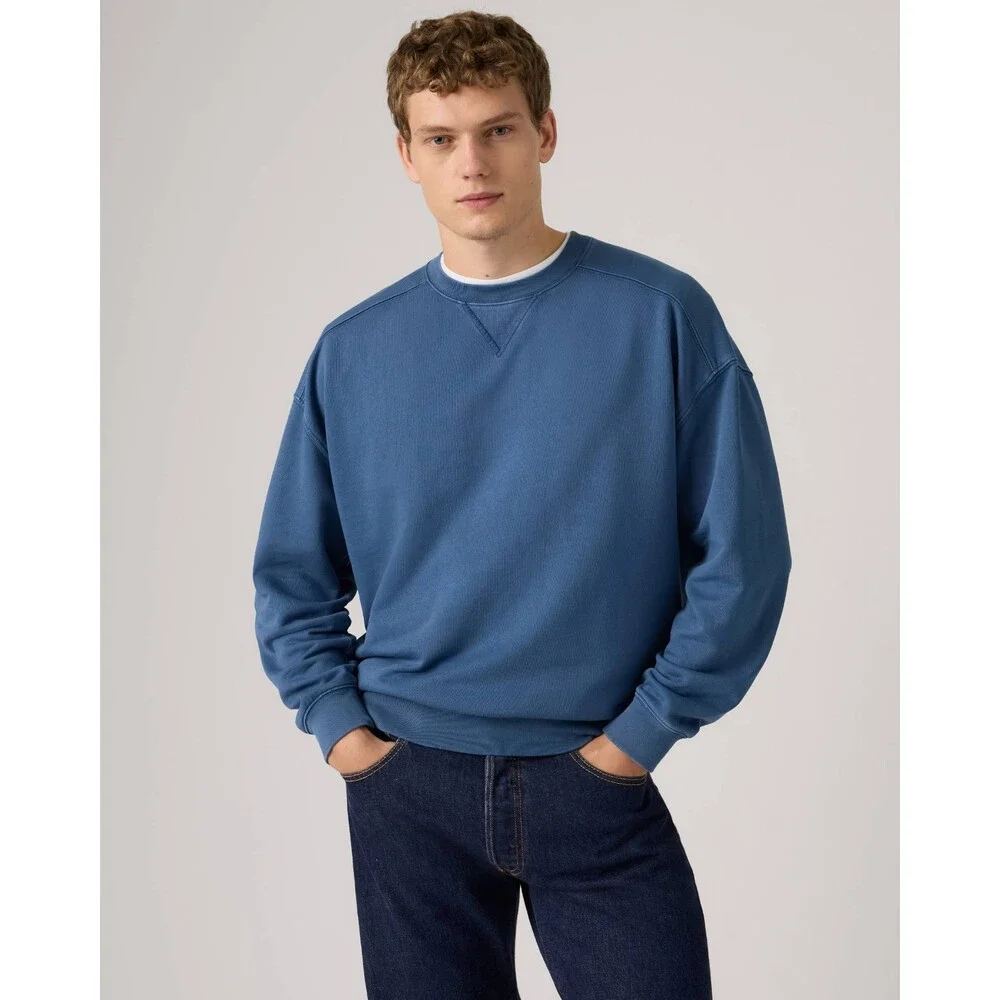 Levi's Delaney Sweatshirt Men's Blue French Terry Crew Neck Relaxed fit JAX1862